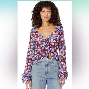 Free People Maybel Blouse in Shiraz Combo- Size Medium
